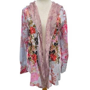 Aratta Silent Journey Open Front Long Sleeve Shirt Size-M